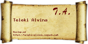 Teleki Alvina névjegykártya